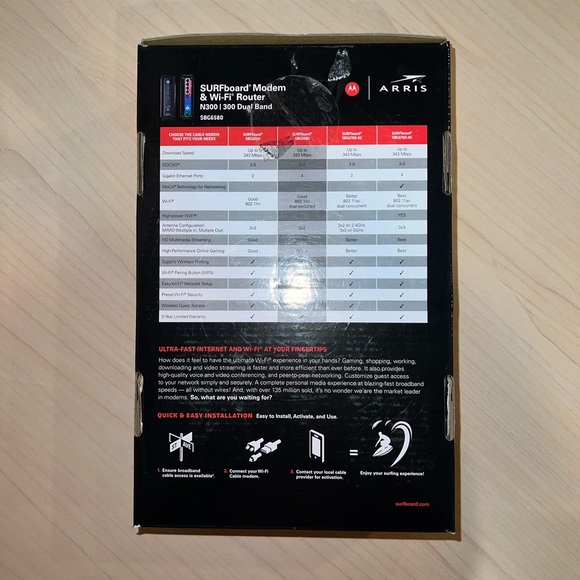 Motorola ARRIS SURFboard Cable Modem & Wi-Fi 2.4GHz + 5GHz Dual Band Router - Picture 7 of 15